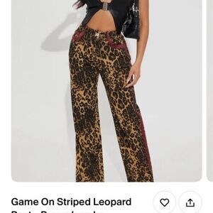 Fashion Nova Leopard Print Straight Leg Jeans